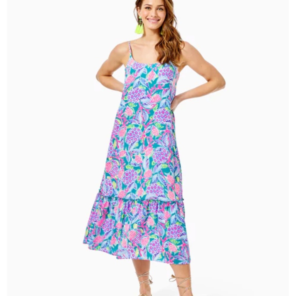 New medium Lilly Pulitzer Winni Midi Dress. Retails $188